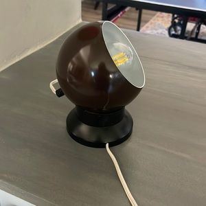 vintage MCM ES HORN Brown w/blk base Belysning of Alestrup ball magnetic light